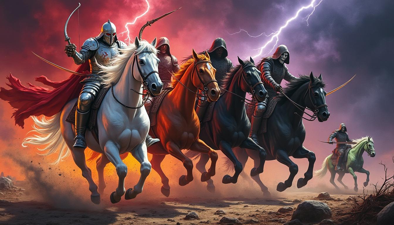 découvrez comment les 4 cavaliers de l'apocalypse illustrent et reflètent les crises majeures de notre époque, offrant un éclairage sur les défis contemporains.