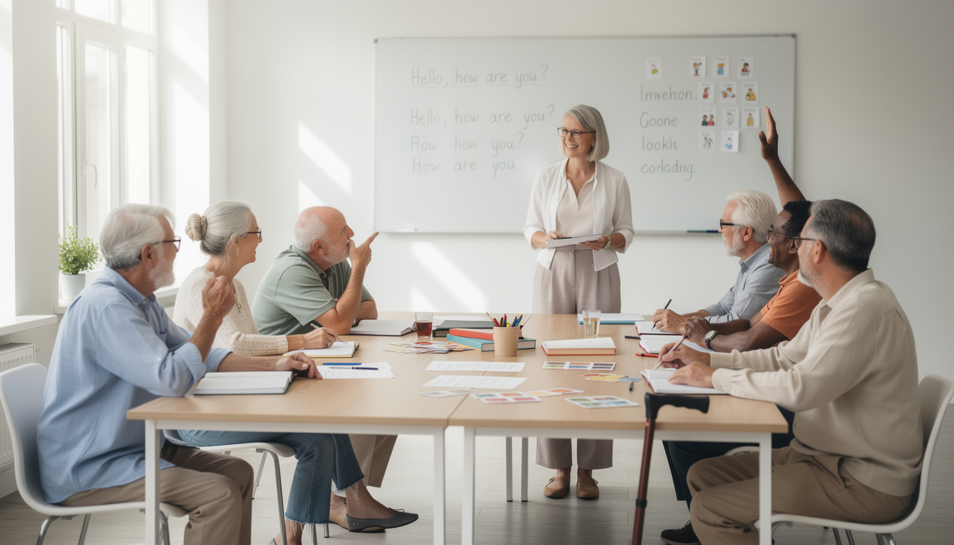 découvrez des cours d'anglais gratuits spécialement conçus pour les seniors près de chez vous. apprenez à votre rythme dans une ambiance conviviale et adaptée à vos besoins.
