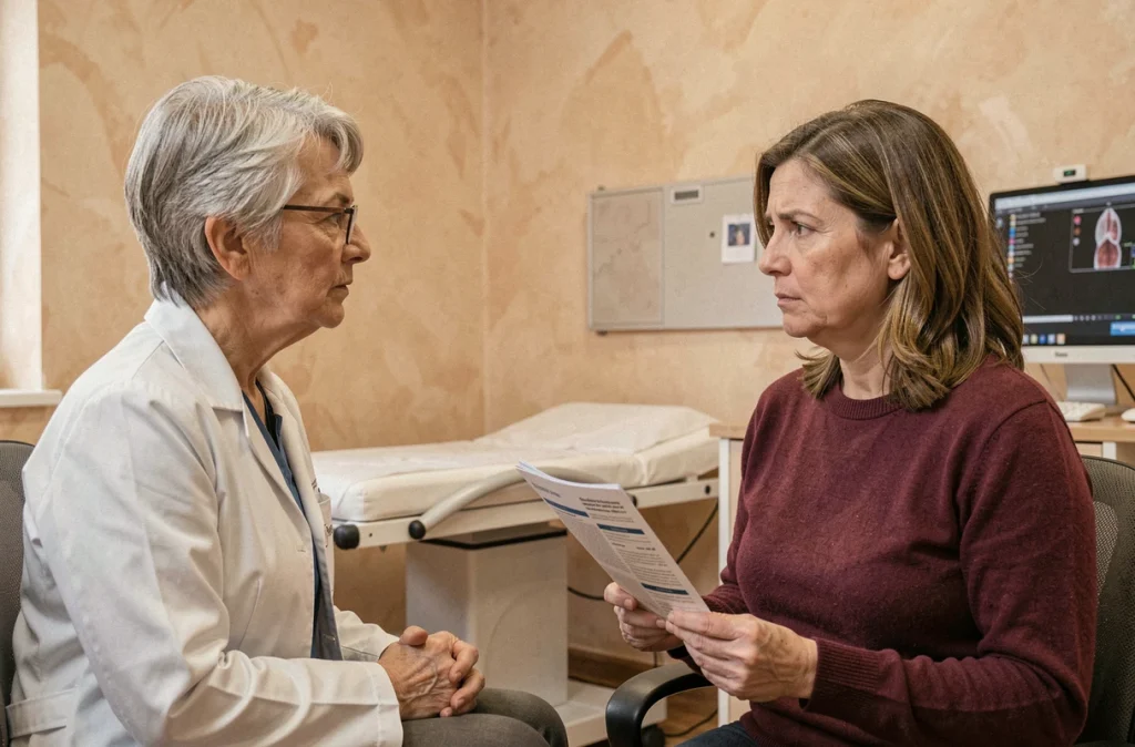 Consultation entre une médecin généraliste et une patiente atteinte d'une maladie rare dans un cabinet médical